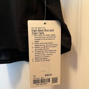 Lululemon Athletica Black High Neck Tank